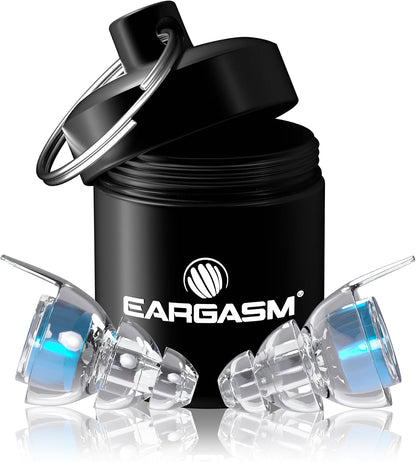 Eargasm High Fidelity Earplugs, Blue, with Keychain Case