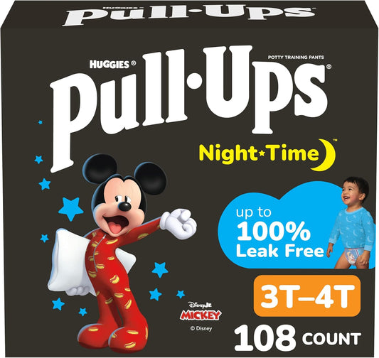 Pull-Ups Boys' Night-Time Potty Training Pants, 3T-4T, 108 Count