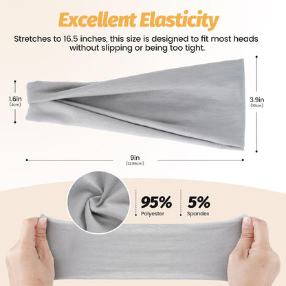HSEM Wide Elastic Sports Headbands, 6 Pack - view 2
