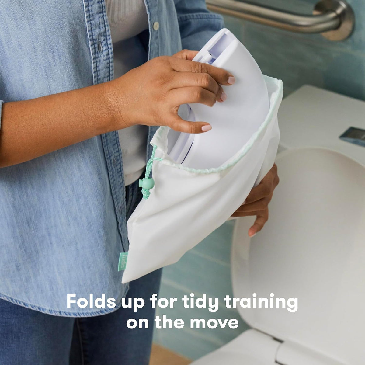 Frida Fold-and-Go Portable Potty Seat for Toilets, with Travel Bag - view 2
