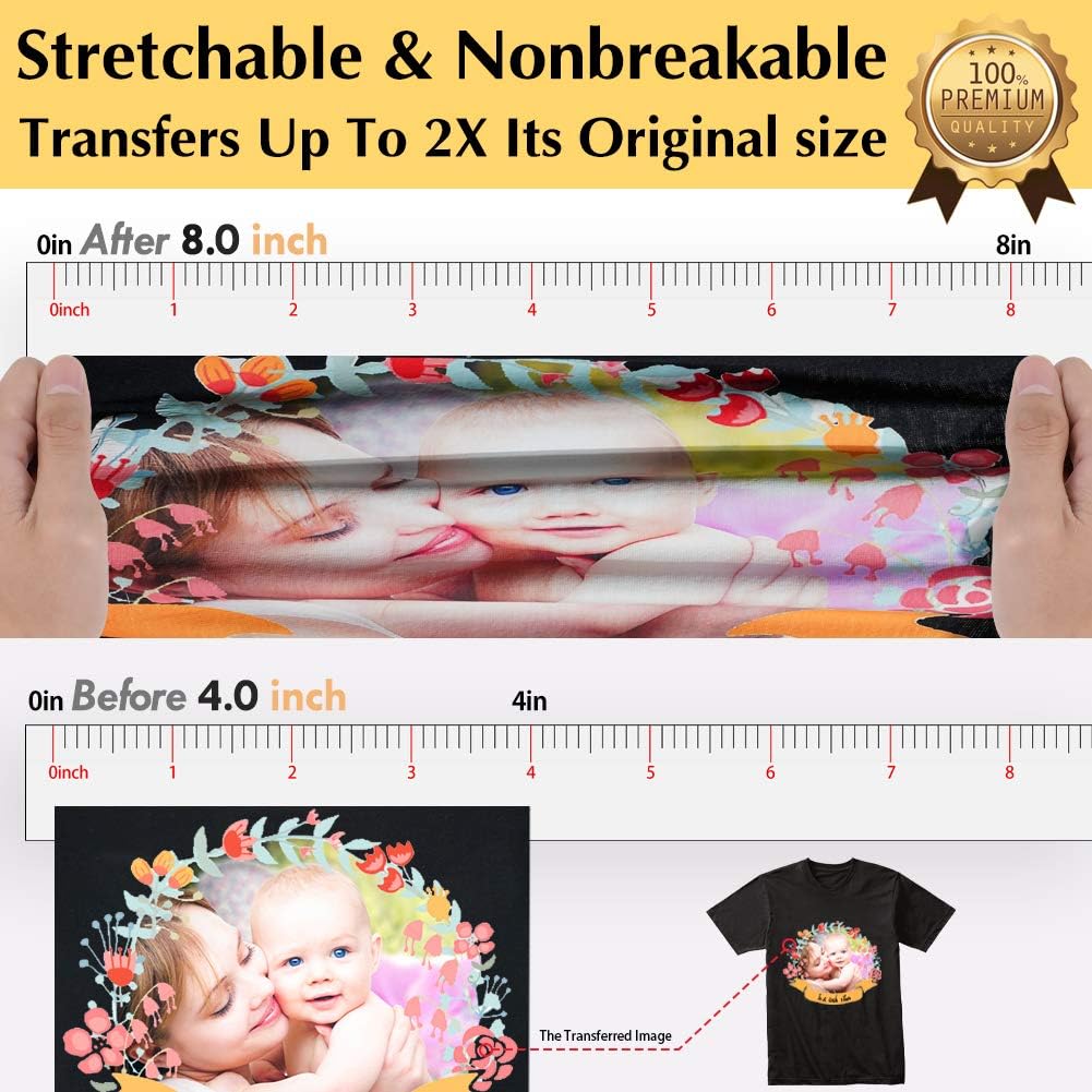 TransOurDream Heat Transfer Paper for Dark Fabrics, 20 Sheets, 8.5 x 11 in - view 6