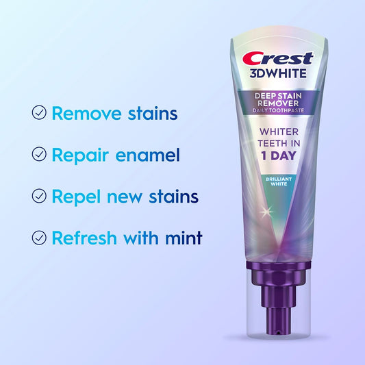 Crest 3D White Deep Stain Remover Fluoride Toothpaste 3.1 oz, Pack of 2 - view 2