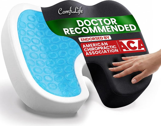 ComfiLife Gel Enhanced Memory Foam Seat Cushion, Black