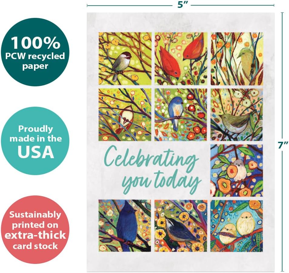 Tree-Free Greetings Bird Celebration Birthday Cards, Pack of 2 - view 3