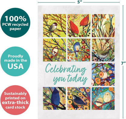 Tree-Free Greetings Bird Celebration Birthday Cards, Pack of 2 - view 3