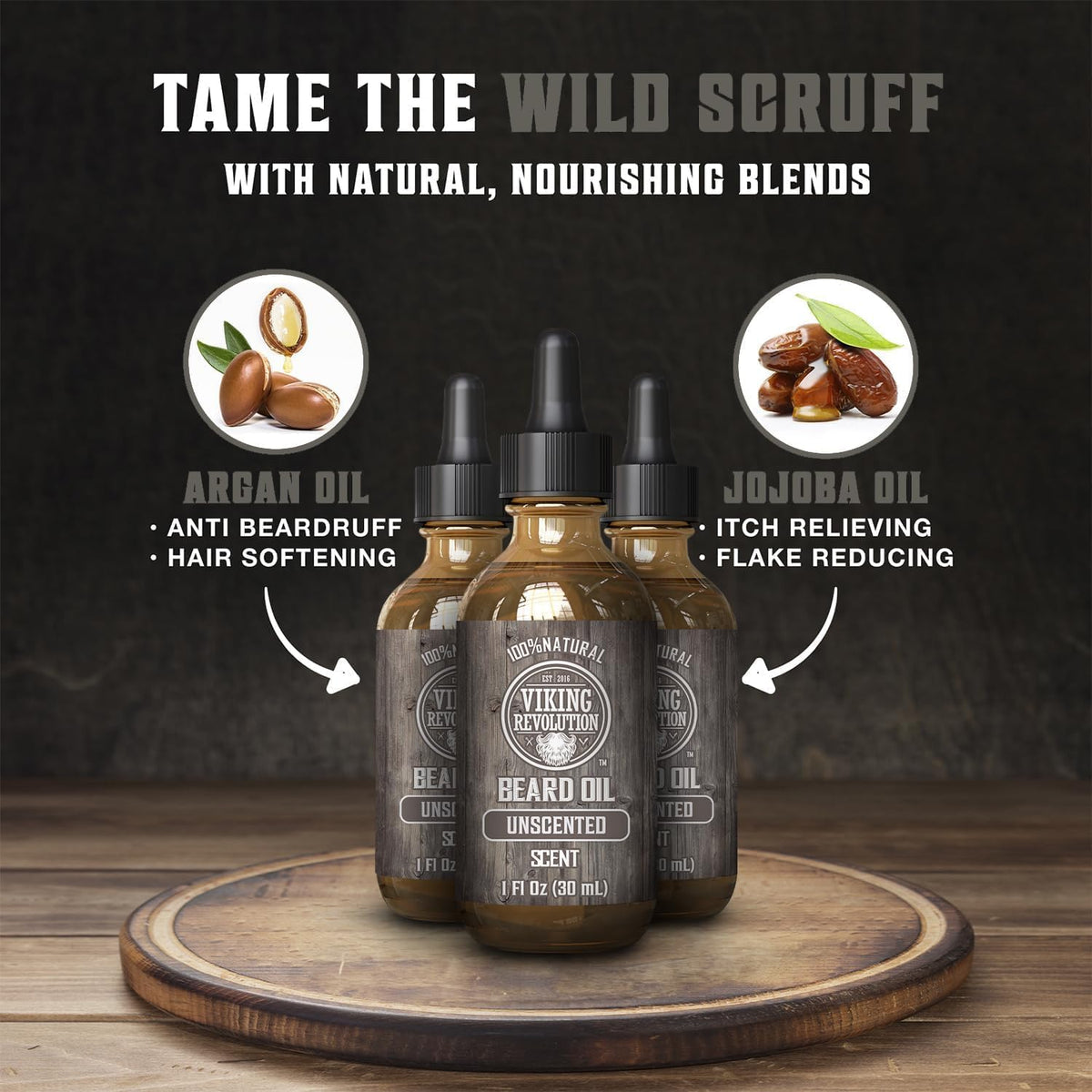 Viking Revolution Unscented Beard Oil, 1 fl oz (30 ml), Pack of 3 - view 3