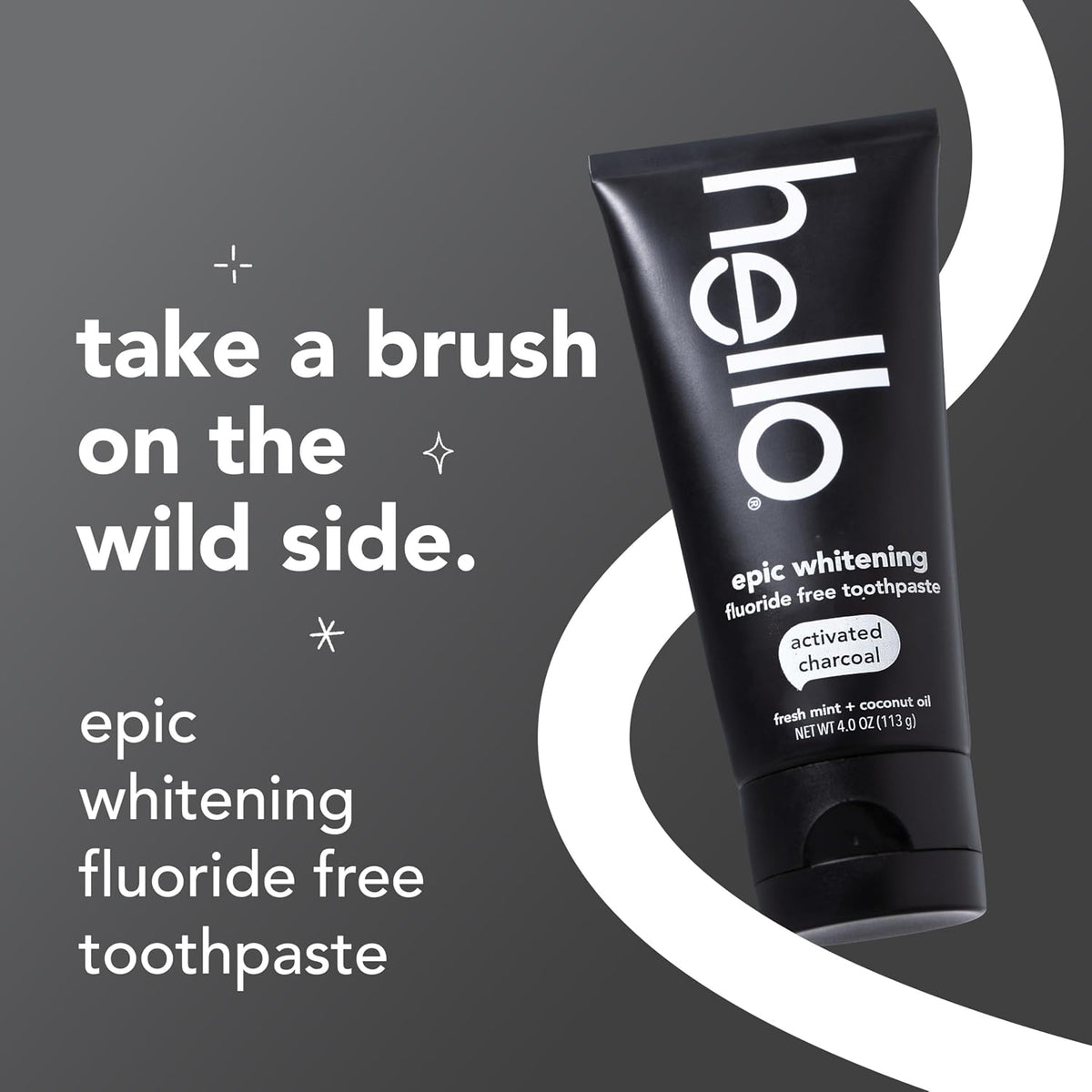 hello Epic Whitening Activated Charcoal Toothpaste, 4 oz - view 2