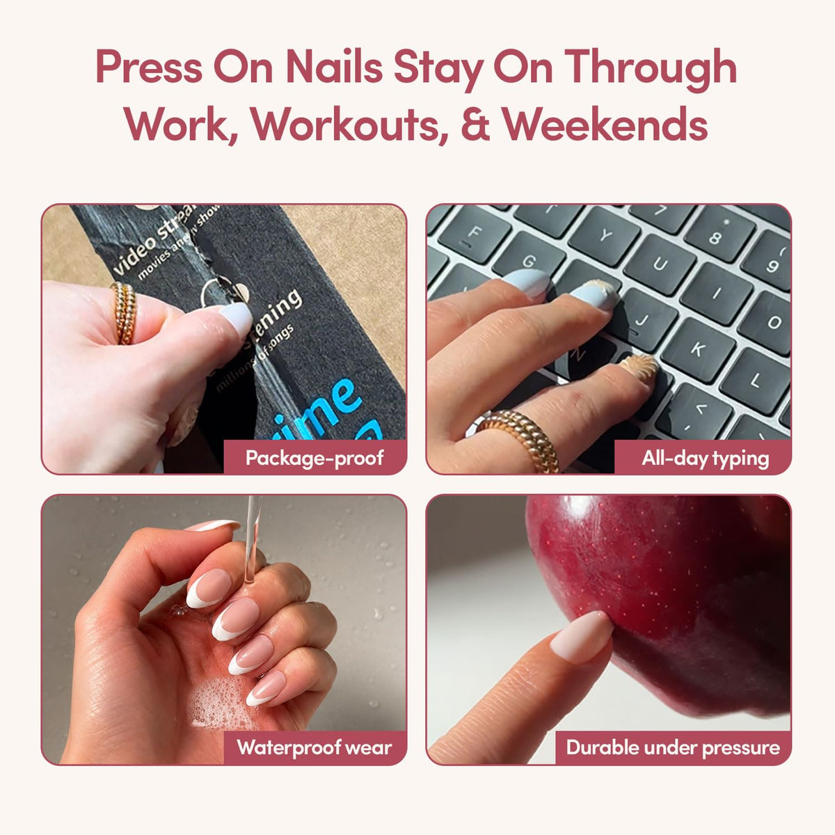 Glamnetic Press On Nails Short Almond Glossy, 24 Nail Kit - view 5