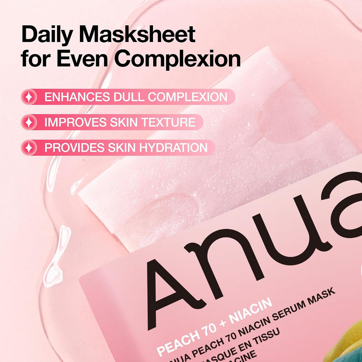 Anua Peach 70 Niacin Serum Face Mask, 10 Sheets - view 4