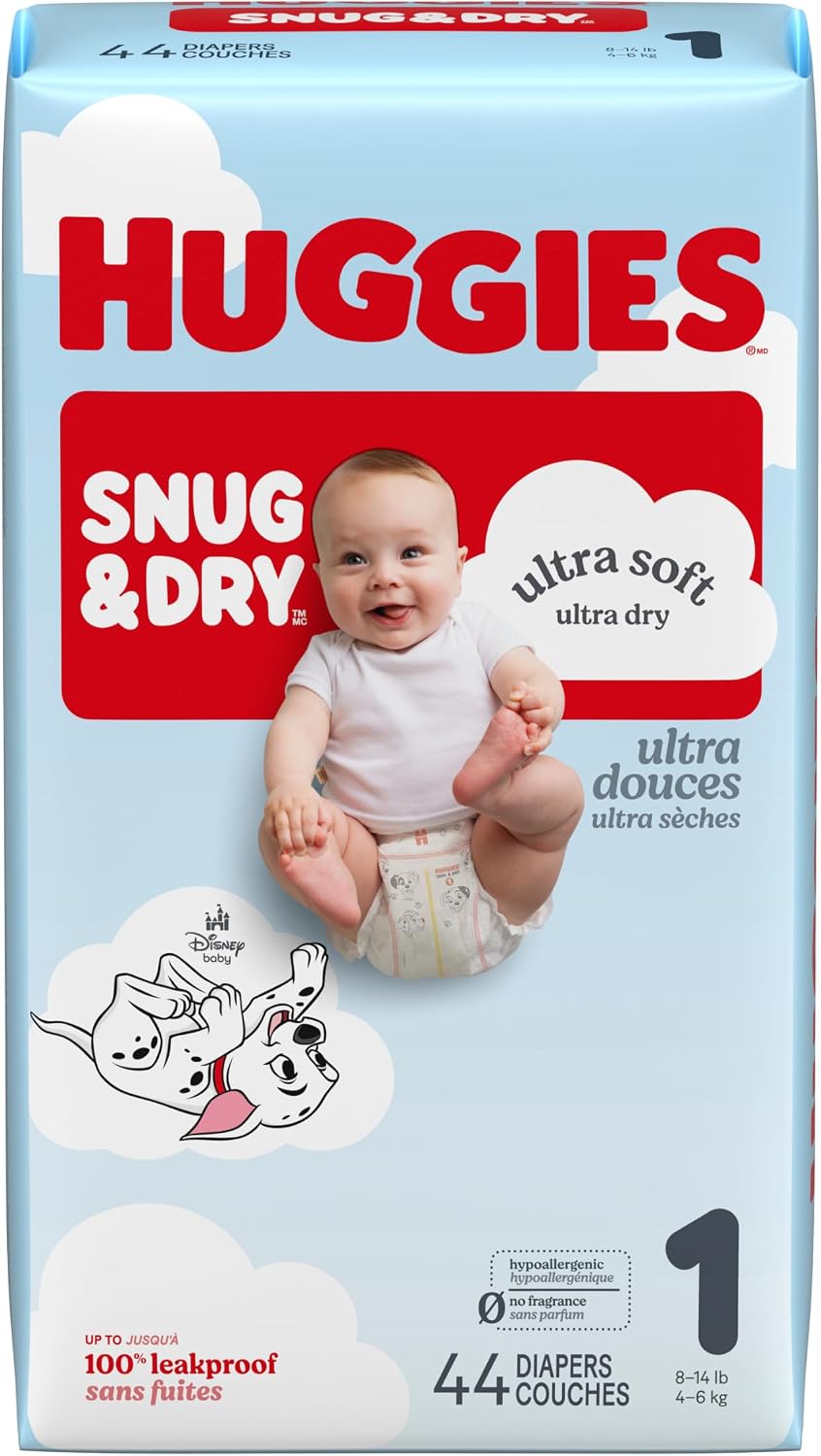 Huggies Snug & Dry Nappies Size 1, 44 Count