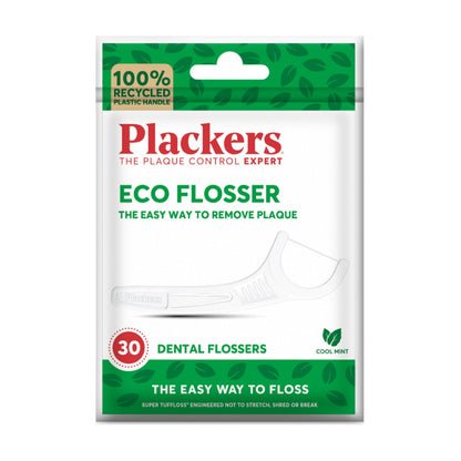Plackers Eco Floss Picks with Folding Toothpick, Cool Mint, 30 Count