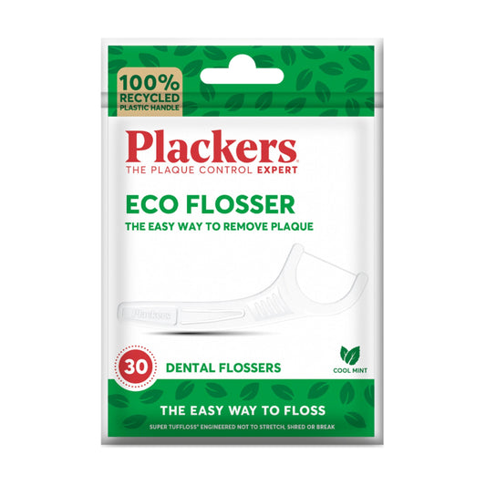 Plackers Eco Floss Picks with Folding Toothpick, Cool Mint, 30 Count