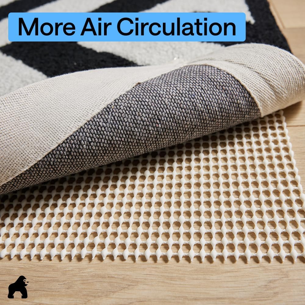Gorilla Grip Non-Slip Rug Gripper Pad for Hard Floors, Cream, 2 x 3 ft - view 6