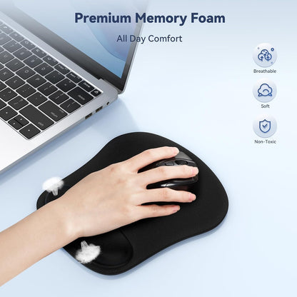 TECKNET Ergonomic Mouse Pad with Wrist Support, Black - view 3
