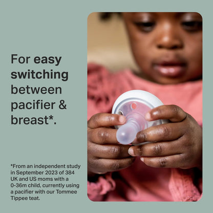 Tommee Tippee Breast-Like Dummies, 0-6 Months, Pack of 4, Pastel/Blue/Black - view 2