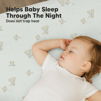 KeaBabies Mini Cot Sheets, Fitted, 38 x 26 Inch, Pack of 2, Elly - view 5