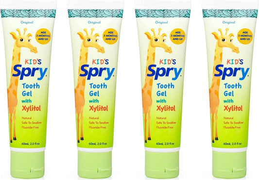 Spry Natural Kids Xylitol Tooth Gel Original 60 ml - Pack of 4
