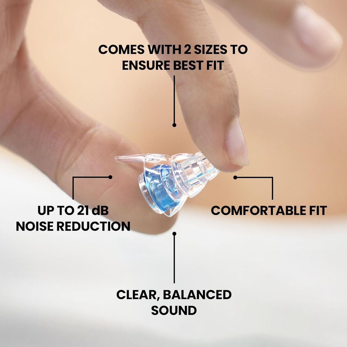 Eargasm High Fidelity Earplugs, Blue, with Keychain Case - view 5