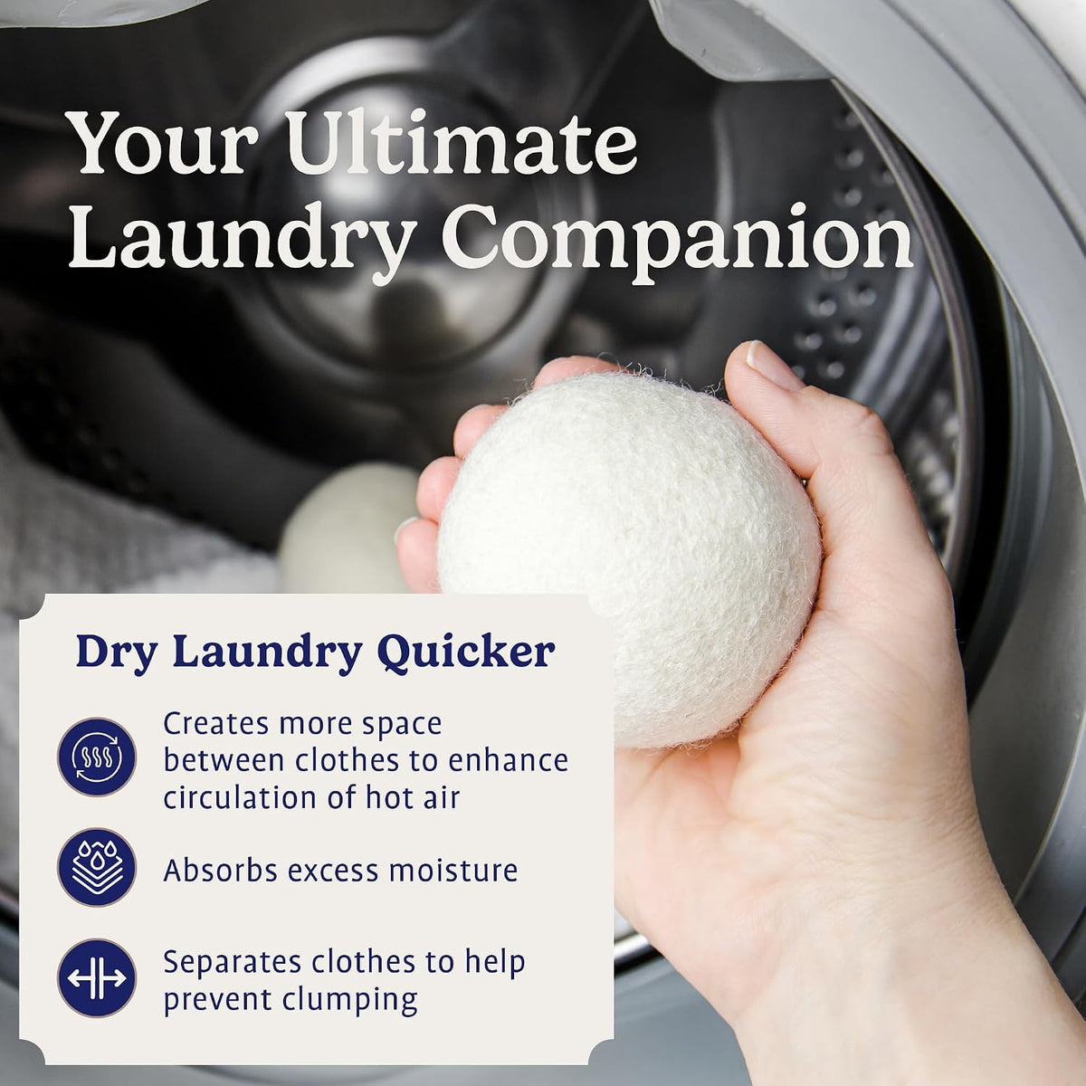Handy Laundry Wool Dryer Balls, Pack of 6, Reusable - view 3
