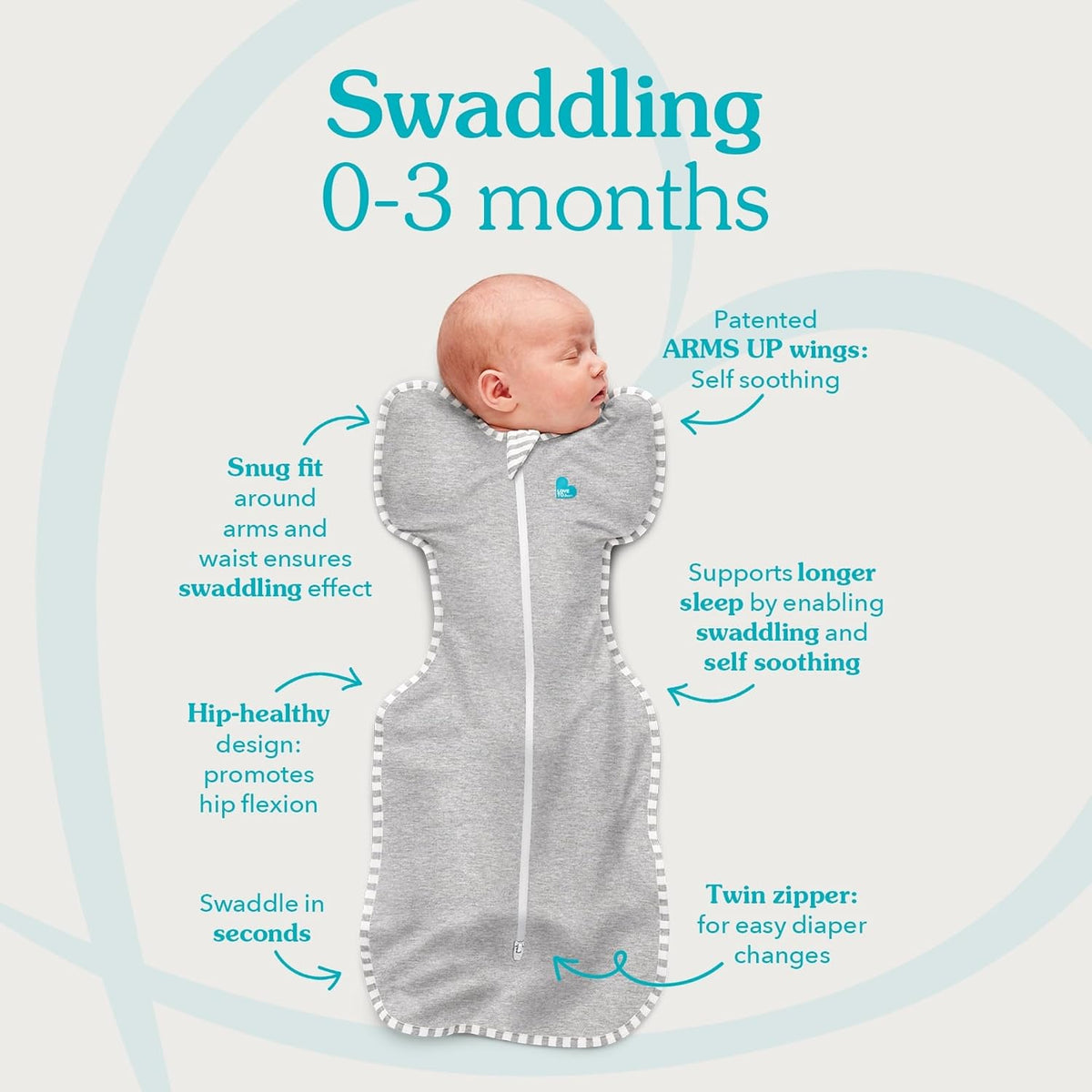 Love to Dream Swaddle UP, Small 3.5-6 kg, Pink, 1.0 Tog - view 3