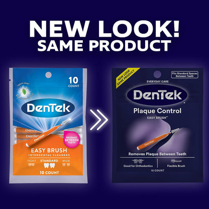 DenTek Easy Brush Plaque Control Interdental Brushes, 10 Count - view 2