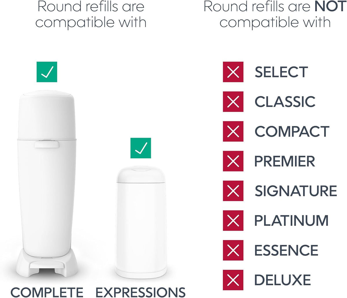 Diaper Genie Essentials Round Refills, 4 Pack, Unscented Continuous Film - view 5
