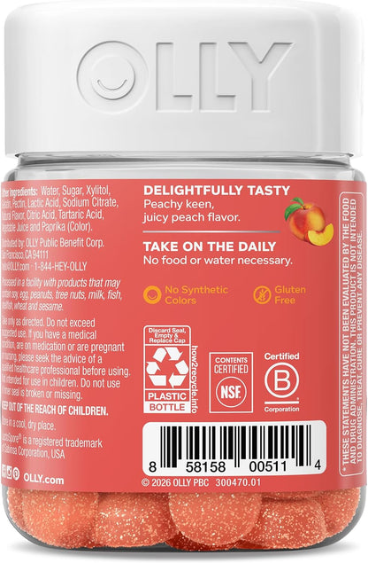 OLLY Probiotic + Prebiotic Gummies, Peachy Peach, 30 Count - view 6
