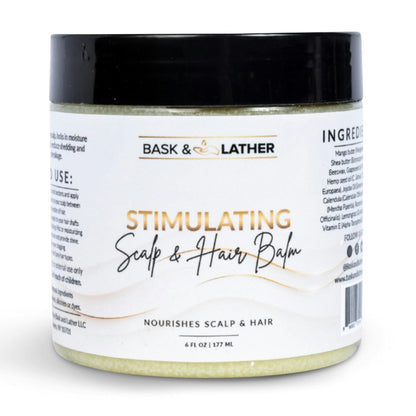 Bask & Lather Stimulating Scalp and Hair Balm, Mango & Shea Butter, 6 oz