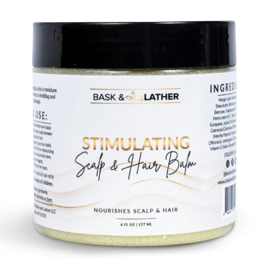 Bask & Lather Stimulating Scalp and Hair Balm, Mango & Shea Butter, 6 oz