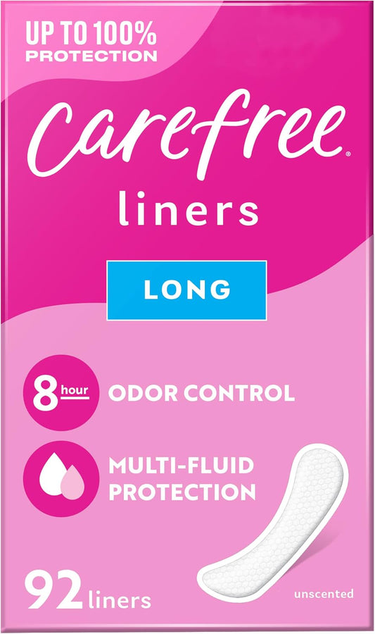 Carefree Acti-Fresh Long Unscented Pantiliners, 92 Count