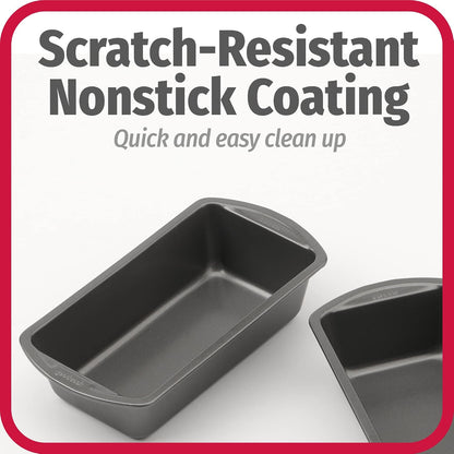 GoodCook Nonstick Loaf Pans, 8 x 4 Inch, Heavy-Duty Steel, Set of 2, Gray - view 4