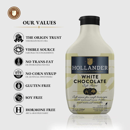 Hollander Chocolate Co. White Chocolate Cafe Sauce 443 ml (15 fl oz) - view 4