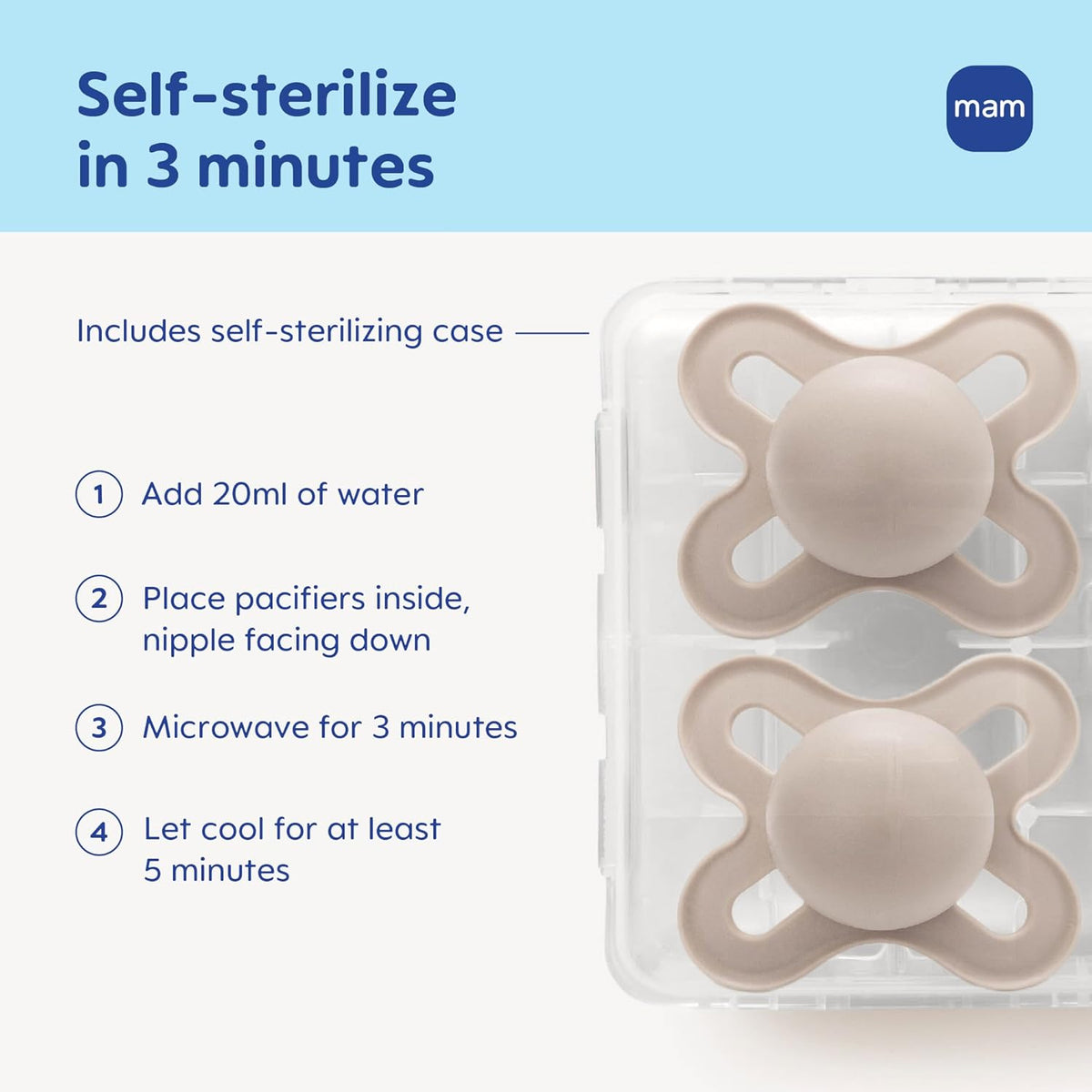 MAM Original Start Newborn Dummies 0-3 Months, Skin Soft Silicone, Pack of 2 - view 3
