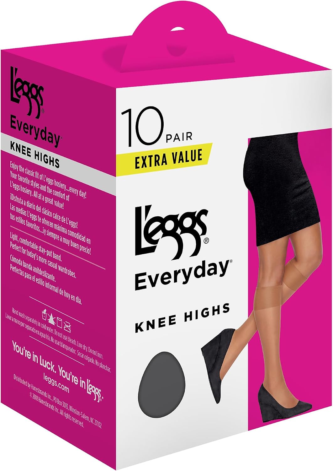 L'eggs Everyday Knee High Stockings, Nude, Pack of 10 - view 3