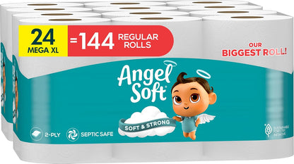 Angel Soft Toilet Paper, 24 Super Mega Rolls, 2-Ply