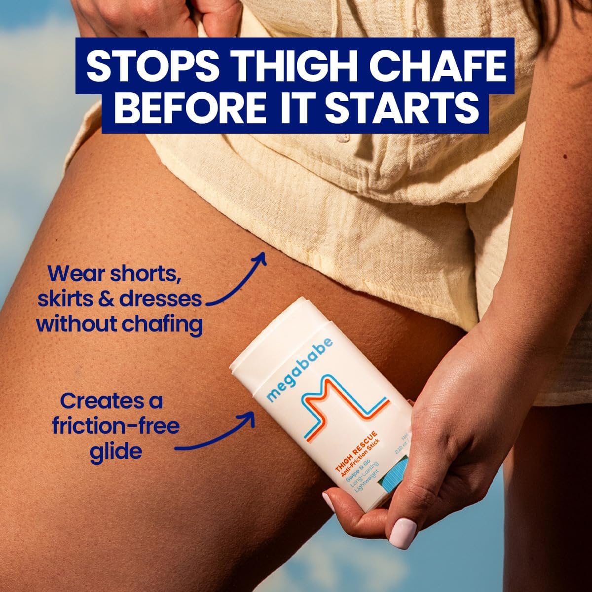 Megababe Thigh Rescue Anti-Chafe Stick, 2.12 oz - view 3