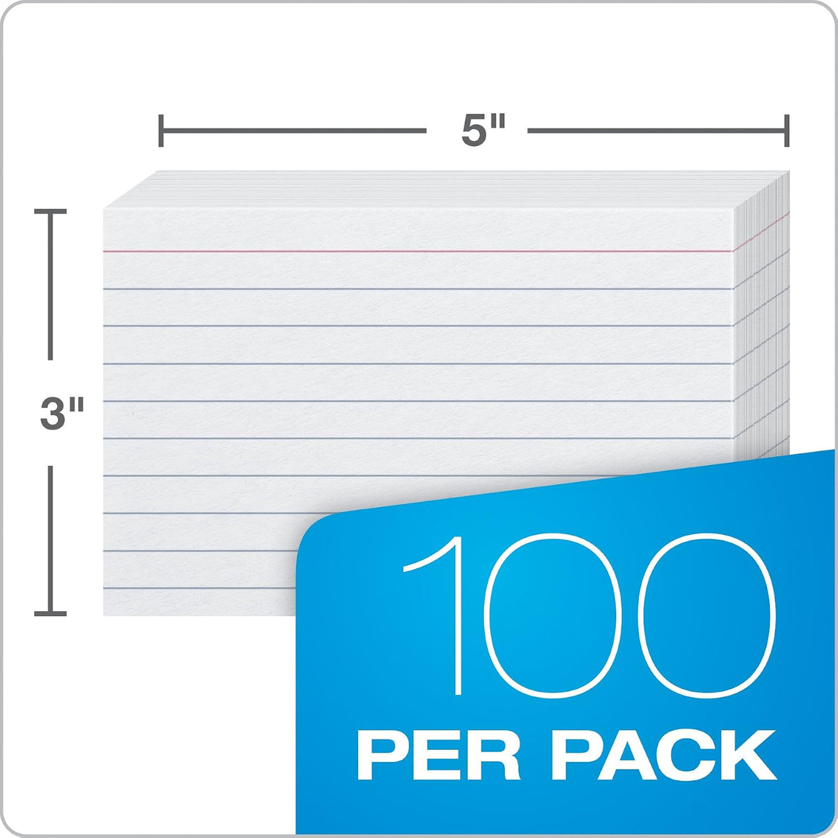 Oxford Heavyweight Ruled Index Cards, 3 x 5 Inch, White, 100 Pack - view 2
