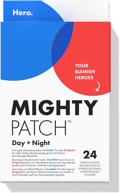 Hero Cosmetics Mighty Patch Day + Night Hydrocolloid Spot Patches, 24 Count
