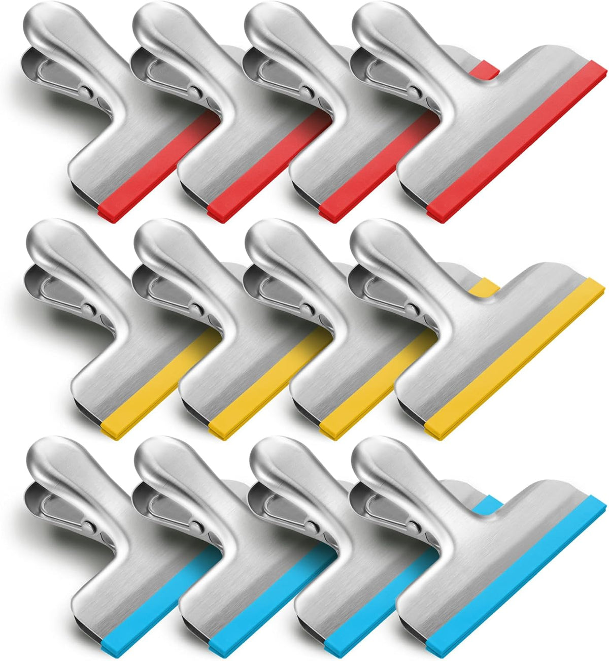 House Again Silicone-Covered Steel Bag Clips, 12 Pack, 3 Inch