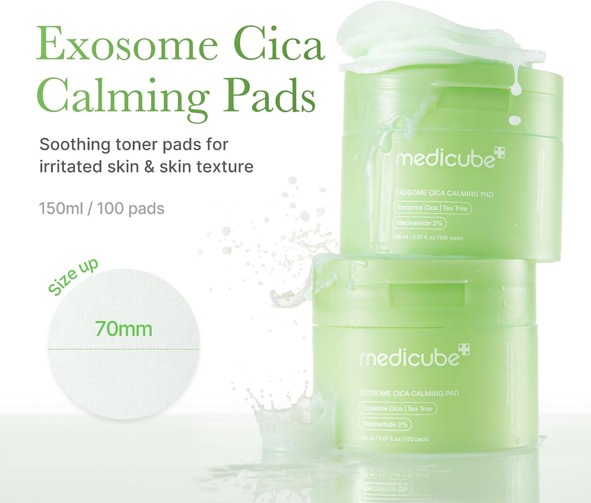 Medicube Exosome Cica Tea Tree Calming Toner Pads, 100 Pads - view 2