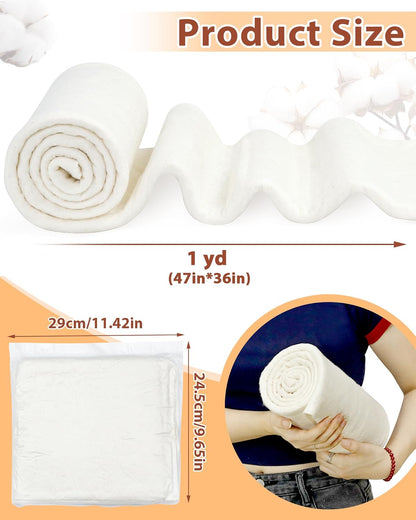 FIVEIZERO 100% Natural Cotton Quilt Batting, 47 Inch x 1 Yard - view 2