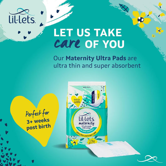 Lil-Lets Ultra Thin Maternity Pads with Wings, Pack of 3 (36 Pads) - view 2