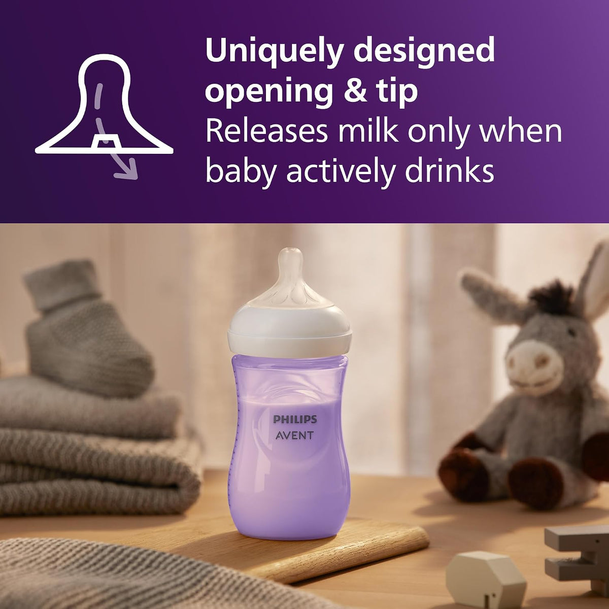 Philips Avent Natural Baby Bottles 9 oz (270 ml), Medium Flow, 4 Pack - view 3
