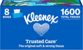 Kleenex Trusted Care Facial Tissues 8 Flat Boxes, 200 Tissues per Box