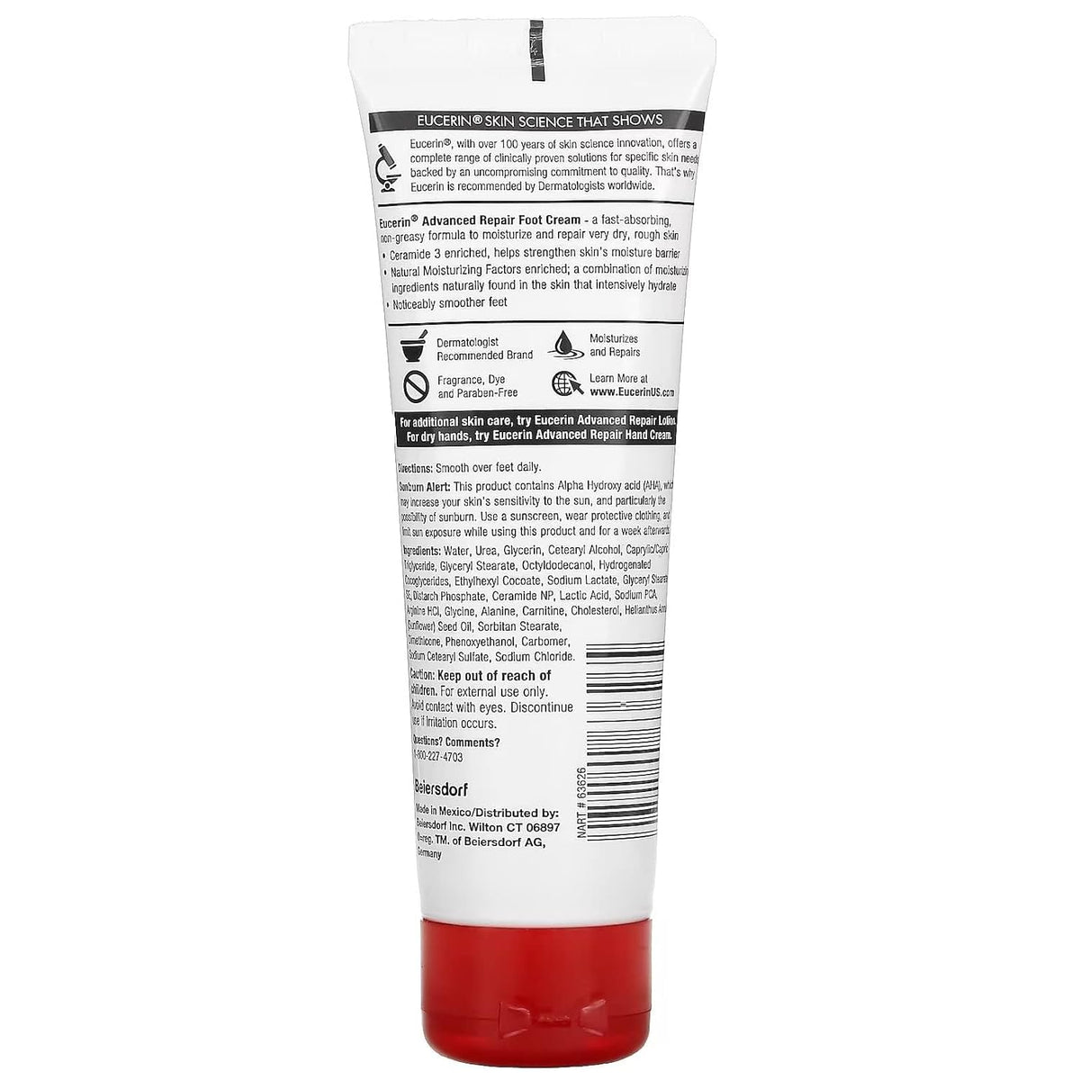 Eucerin Advanced Repair Foot Cream for Very Dry Skin, Fragrance-Free, 3 oz - view 2