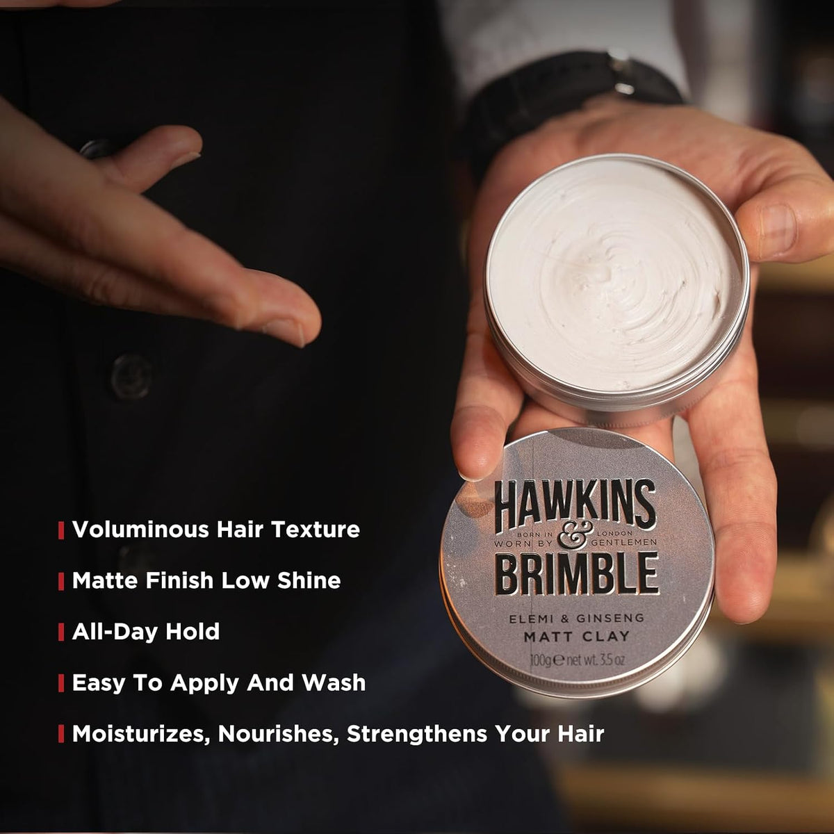 Hawkins & Brimble Matt Clay Hair Styling for Men 100 ml - view 3