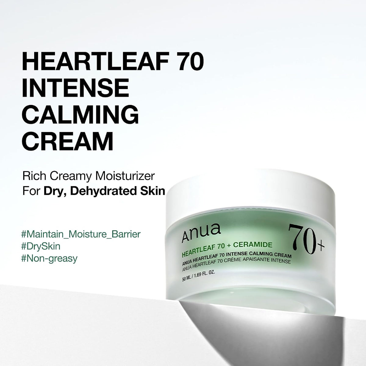 Anua Heartleaf 70 Intense Calming Cream with Ceramide & Panthenol 50ml - view 3