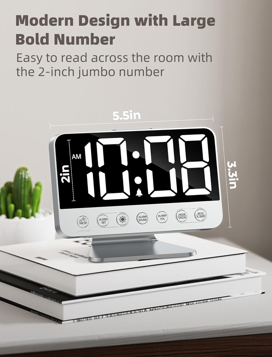 Odokee Digital Alarm Clock with USB Charging Port and Night Light - view 2