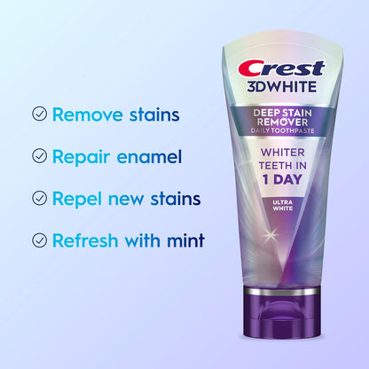 Crest 3D White Deep Stain Remover Ultra White Toothpaste, 2.1 oz - view 2