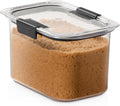 Rubbermaid Brilliance Airtight Food Container, 7.8 Cup, Clear/Grey